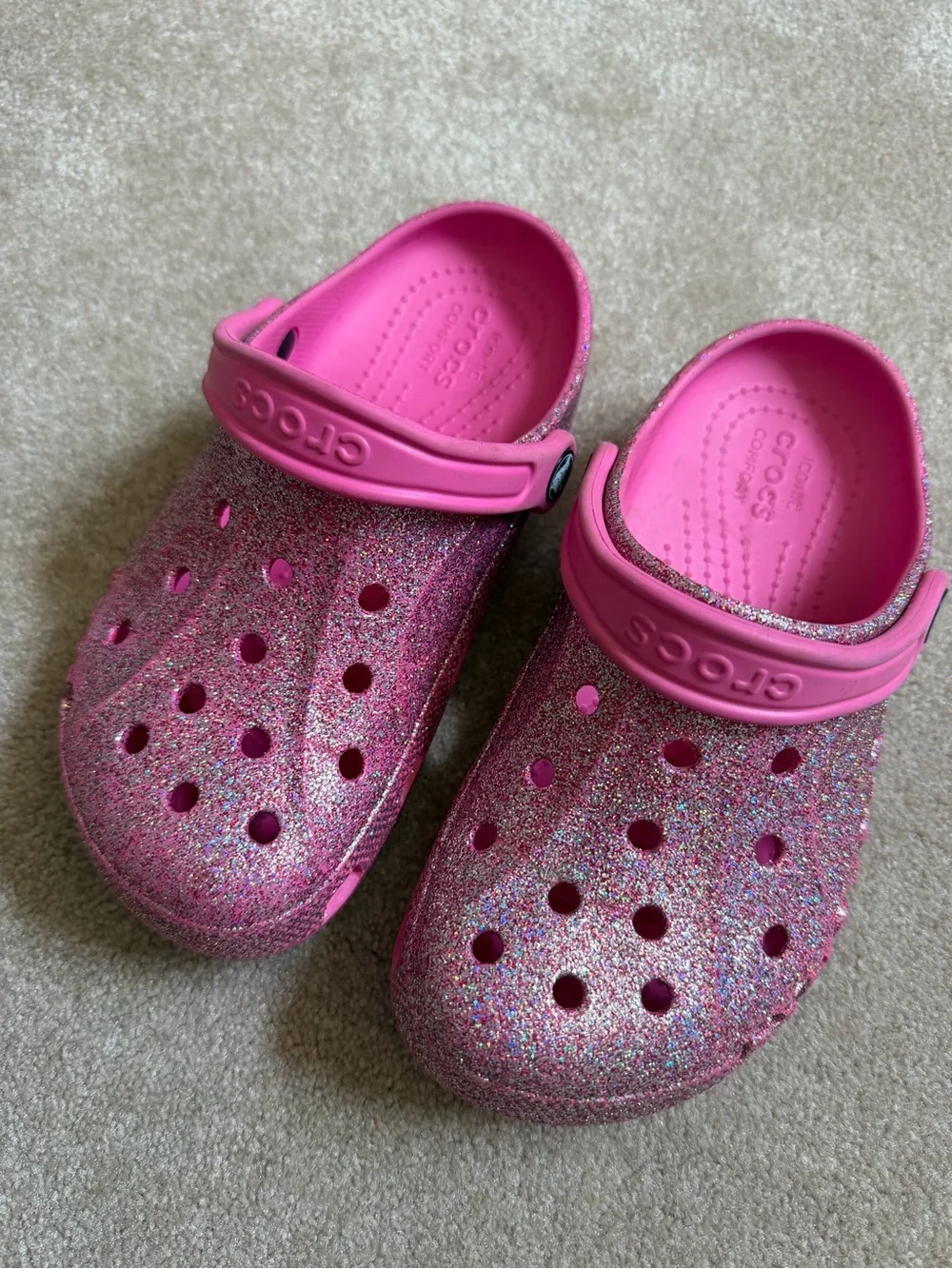 Crocs Kids' Pink Glitter Clogs